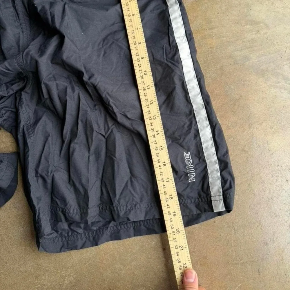 Vintage Black and grey 90s Nike spell out swim shorts size XL